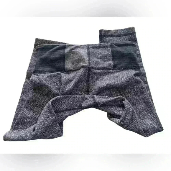 Lululemon Wunder Under Crop III Heathered Herringbone Heathered Black Black / Fa - Picture 4 of 8